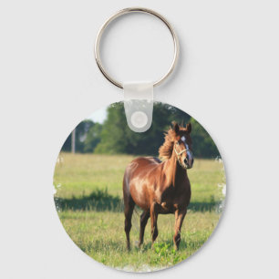Porte-clés Chestnut Horse Standing Keychain