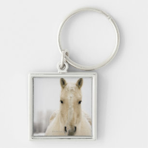 Porte-clés Cheval avec la neige sur la tête