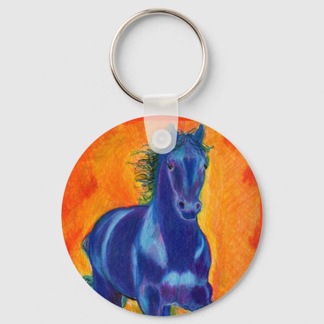 Porte-clés Cheval Bleu Brillian (Recto)