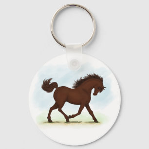 Porte-clés Cheval Brown de châtaignes équestre