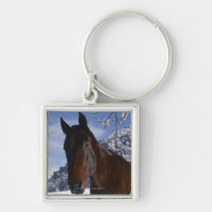 Porte-clés Cheval Brown en hiver