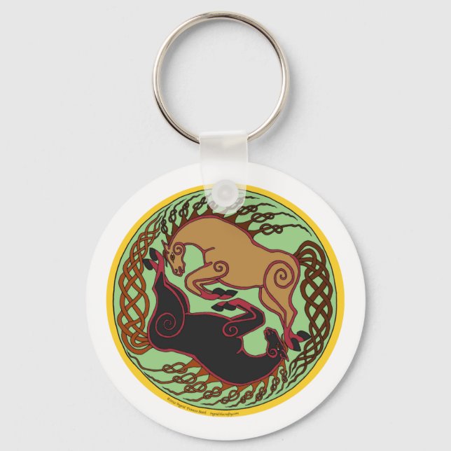 Porte-clés cheval celtique yin yang (Recto)