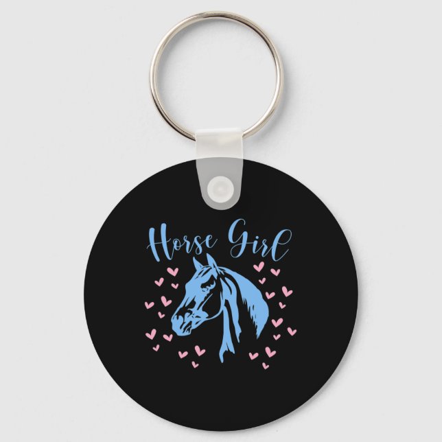 Porte-clés Cheval Coeurs filles équitation cavalier Ado Enfan (Recto)