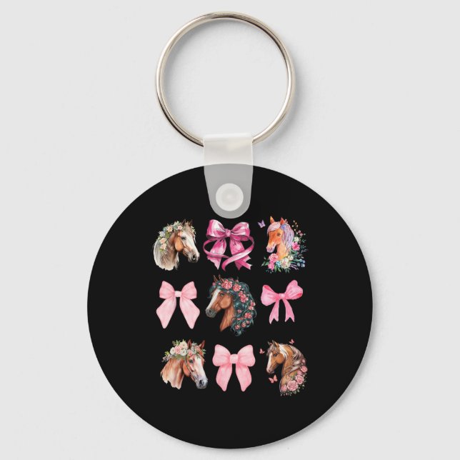 Porte-clés Cheval Coquette équitation Fleur sauvage Cheval éq (Recto)
