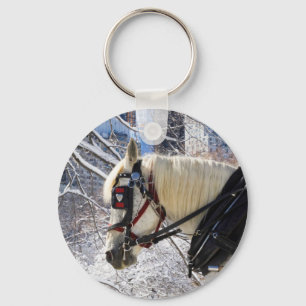 Porte-clés Cheval de chariot d'hiver de Milou dans le Central