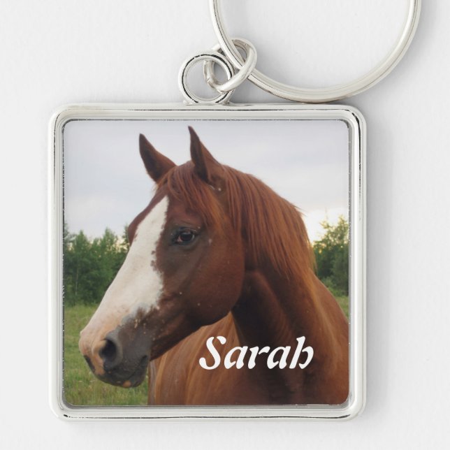 Porte-clés Cheval de châtaignes avec lame Porte - clé personn (Devant)