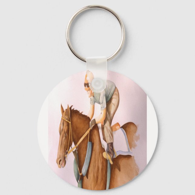 Porte-clés Cheval de course et Jockey (Recto)