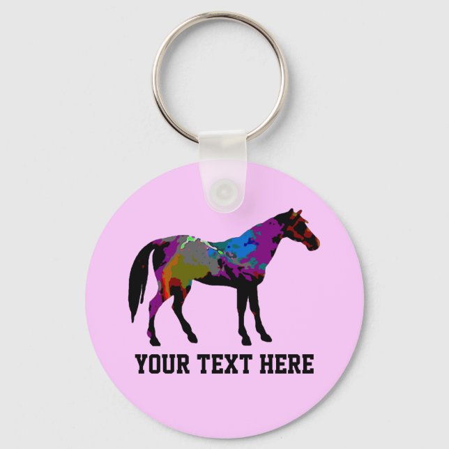 Porte-clés Cheval de course Personnalisé (Recto)