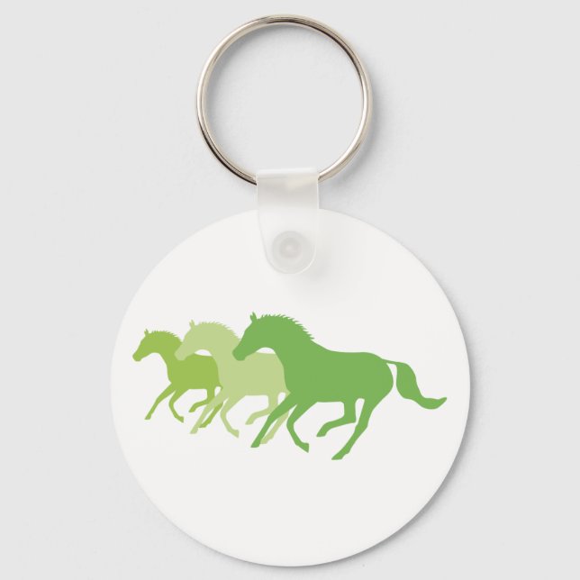 Porte-clés Cheval de course (vert) (Recto)