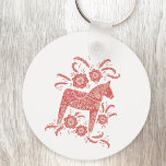 Porte-clés Cheval de Dala suédois<br><div class="desc">Illustration traditionnelle suédoise de Dala Horse. Parfait pour ceux qui aiment les chevaux et tout ce qui est scandinave.</div>