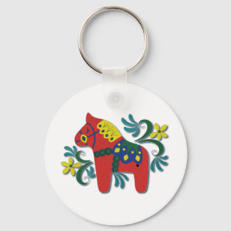Porte-clés Cheval de Dala suédois coloré