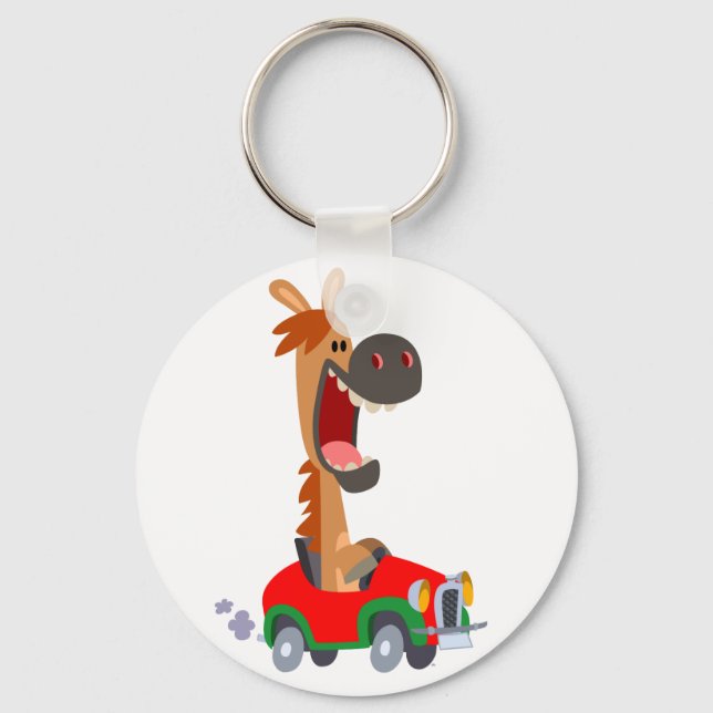 Porte-clés cheval de dessin animé motorisé mignon (Recto)