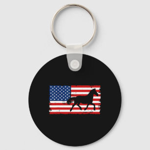 Porte-clés Cheval Equestria US Drapeau Vintage sang chaud Dre