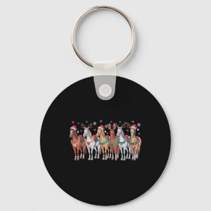 Porte-clés Cheval équitation Santa Chapeau Lumières de Noël A