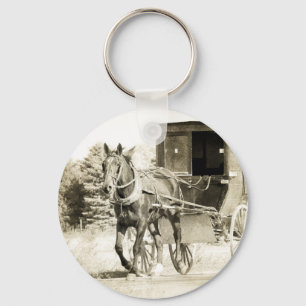 Porte-clés Cheval et Buggy Sepia