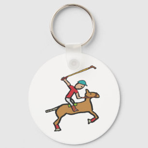 Porte-clés Cheval et cavalier jouant au polo