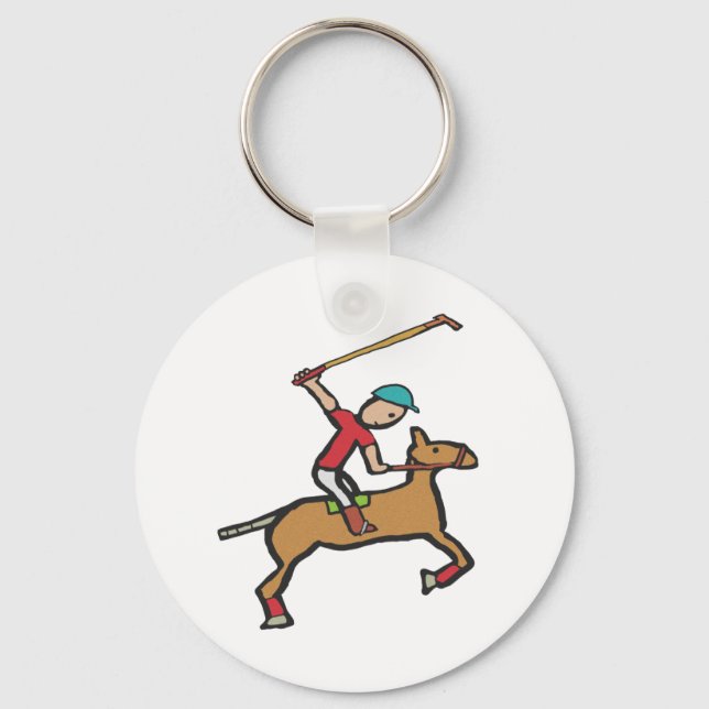 Porte-clés Cheval et cavalier jouant au polo (Recto)