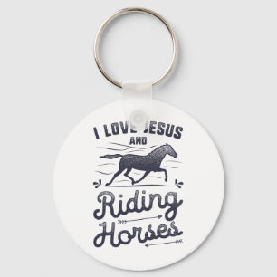 Porte-clés Cheval Fille J'Aime Jésus Et Équitation Cheval équ