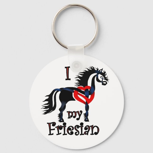 Porte-clés cheval frison, conception celtique (Recto)
