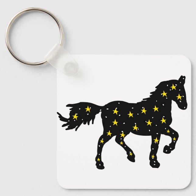 Porte-clés Cheval Galaxie – Zodiaque Céleste  (Recto)