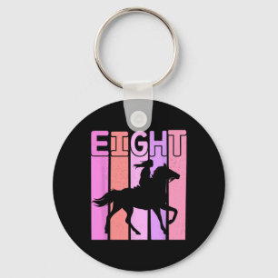 Porte-clés Cheval Girl 8e anniversaire Horseback équitation 8