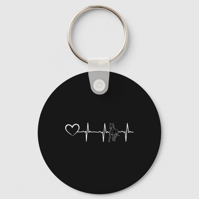 Porte-clés Cheval Heartbeat Cheval Équitation Heartline Cheva (Recto)