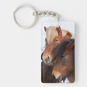 Porte-clés Cheval islandais en hiver en Islande