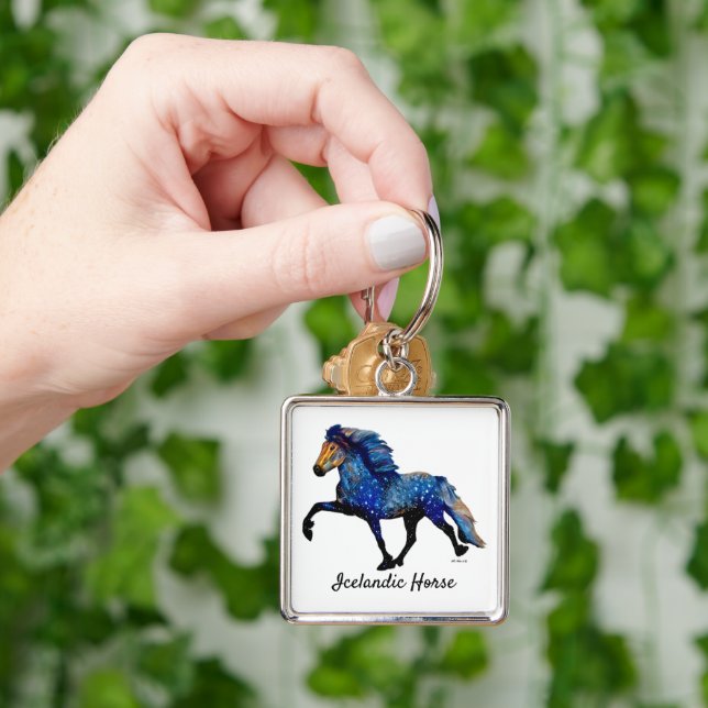 Porte-clés Cheval islandais Nuit étoilée (main)