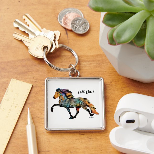 Porte-clés Cheval islandais Pop Art (Bureau)