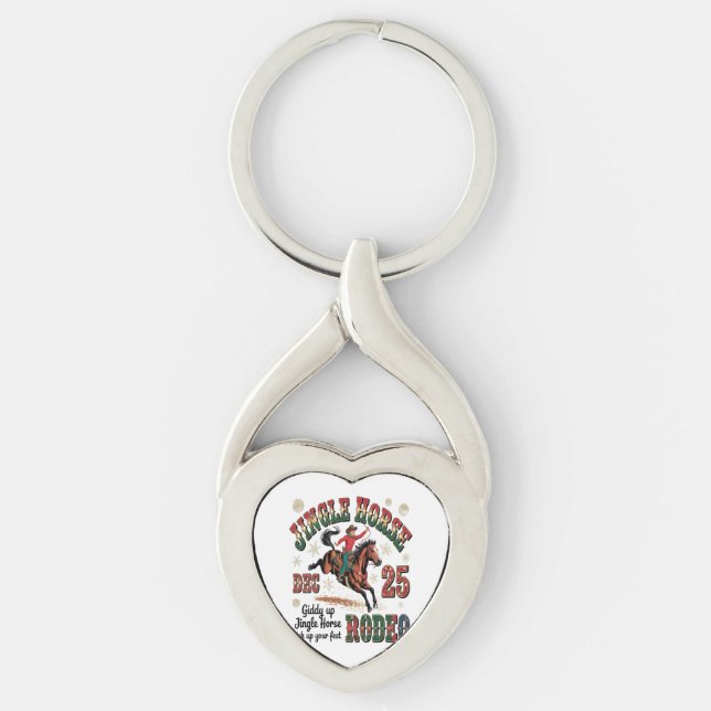 Porte-clés Cheval Jingle Rodeo de Noël (Devant)