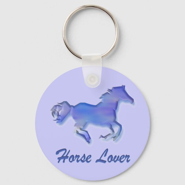 Porte-clés Cheval Lover bleu (Recto)