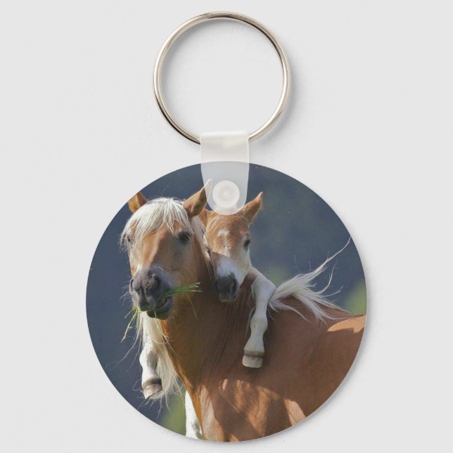 Porte-clés Cheval mère et bébé (Recto)