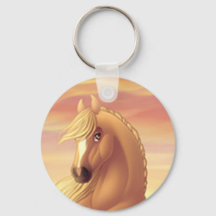 Porte-clés Cheval Palomino Doré Promotionnel