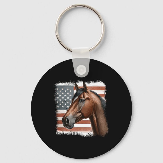 Porte-clés Cheval Patriotique équitation2 (Recto)