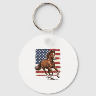 Porte-clés Cheval Patriotique Vintage Création Vectorielle We