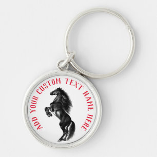 Porte-clés cheval personnalisé avec texte personna
