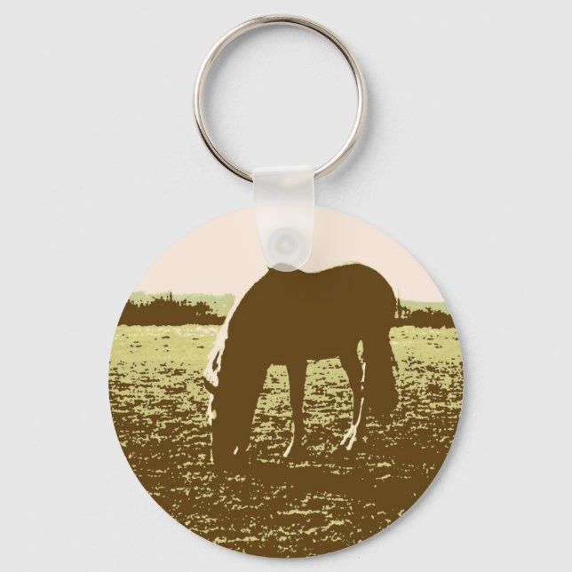 Porte-clés Cheval Pop Art (Recto)