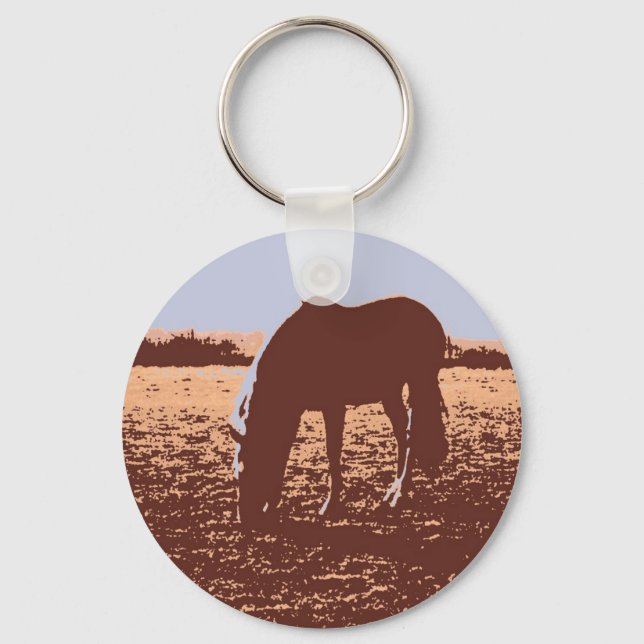 Porte-clés Cheval Pop Art (Recto)