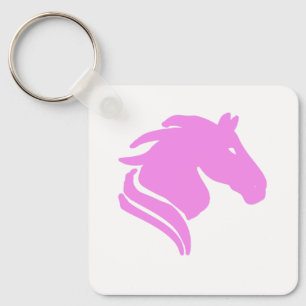 Porte-clés Cheval Rose Clair – Silhouette Zodiaque
