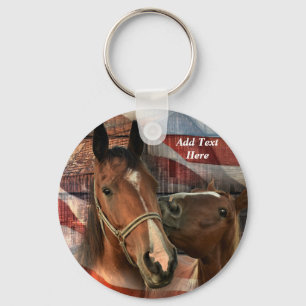 Porte-clés Cheval Rustic Barne drapeau américain