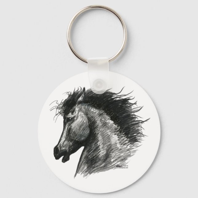 Porte-clés Cheval Sauvage Fougueux (Recto)
