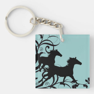Porte-clés Cheval sauvage noir