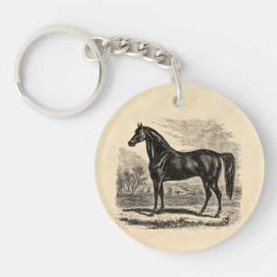 Porte-clés Cheval vintage de 1800s - modèle de cavalier de