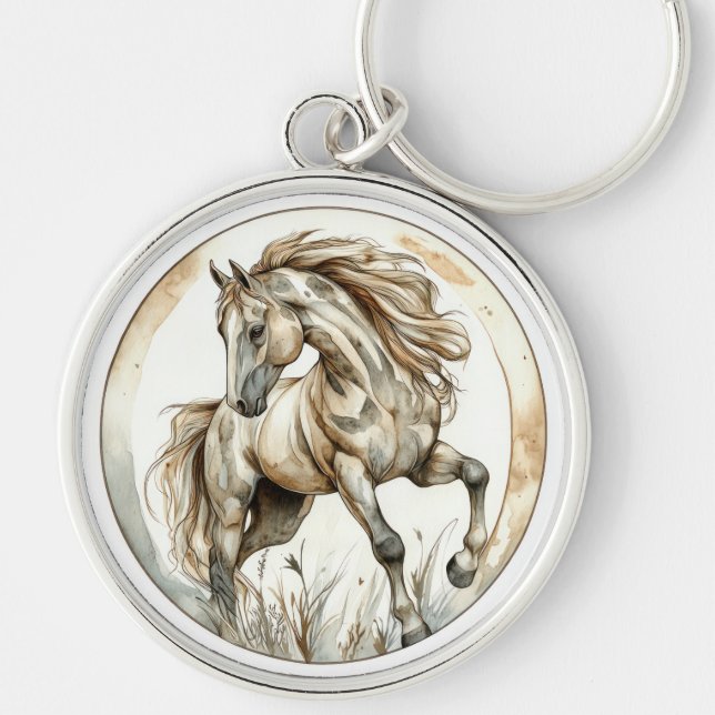 Porte-clés Cheval Wild Tame et collection intemporelle (Devant)