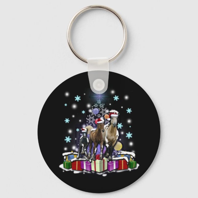 Porte-clés Chevaux avec styles de Noël (Recto)
