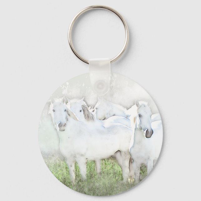 Porte-clés Chevaux blancs (Recto)