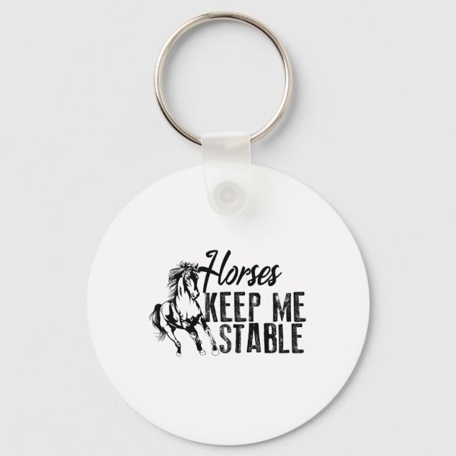 Porte-clés Chevaux cool Gardez-Moi Stable Drôle Équitation (Recto)