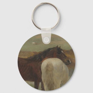 Porte-clés Chevaux dans une prairie, Peinture à l'huile, Edga