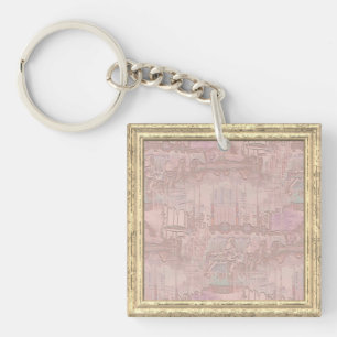 Porte-clés chevaux de carrousel rose
