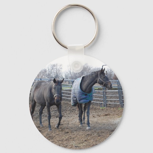 Porte-clés Chevaux De Ferme De Grange (Recto)
